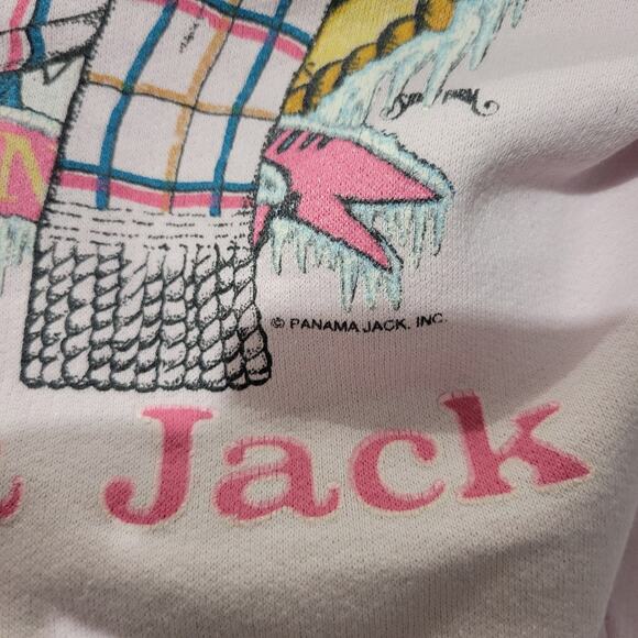 Vintage Panama Jack Original Graphic Sweatshirt Pink 80s Crewneck Pastel Medium - Picture 9 of 14